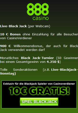 Black Jack Angebot im 888 Casino