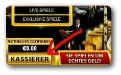 Sofortüberweisung im Kassiererbereich