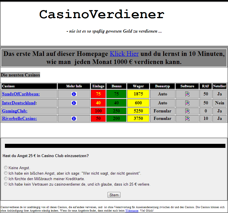 CasinoVerdiener Geschichte