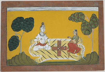 Shiva und die Parvati beim Würfeln