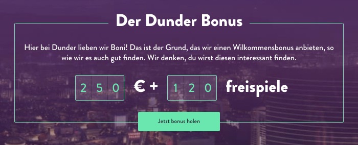 Dunder Casino Bonus
