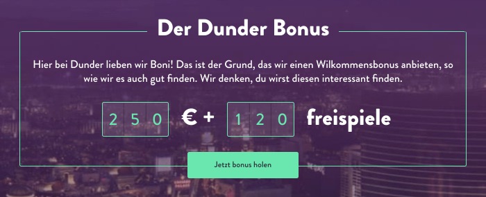 Dunder Casino Bonus