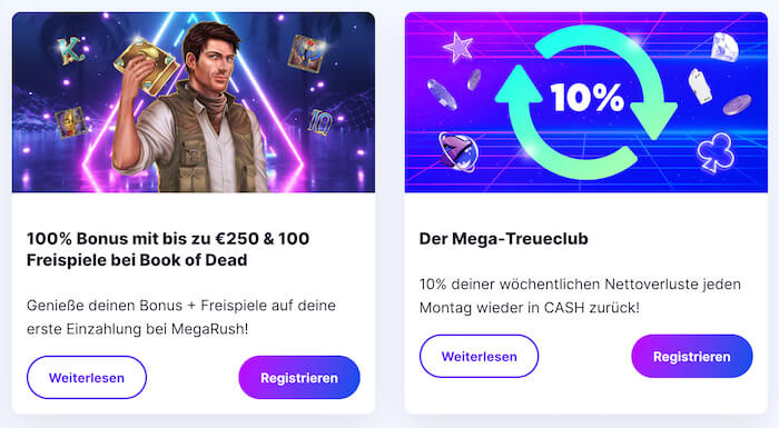 megarush casino bonus