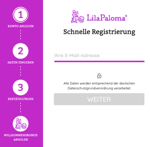 bei lilapaloma registrieren 